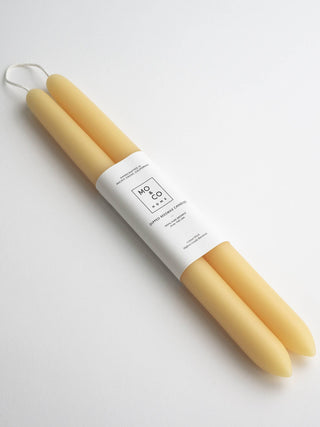 Natural Gold | Dipped Beeswax Taper Candles | All Natural: 10 Inches