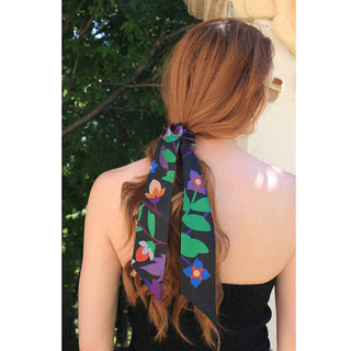 Jessie Zhao Silk Skinny Scarf Of Night Garden