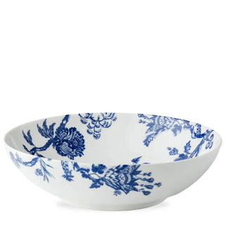 Caskata Arcadia white ceramic bowl with blue floral patterns on a white background