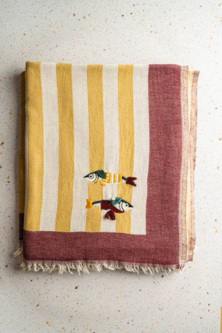 Olive & Loom Maris Hand-Stitched Throw: Blue Bay