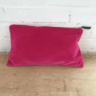 Berry Velvet Zipper Bag: 9" x 7" Makeup