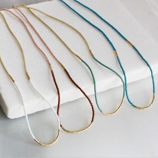 The Silver Wren Lithe Beaded Necklace - Turquoise and Turquoise -16 inch