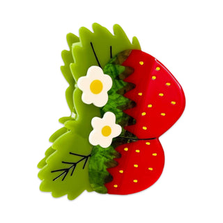 Jenny Lemons Large Strawberries and Flowers Hair Claw Clip
