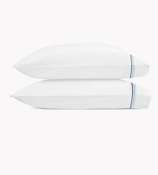 Matouk Amara Triple Pearl is a delicate embroidered design featuring a trio of pearl-shaped strands in ombré shades. The triple pearl motif lends a creative touch to lustrous Amara sateen.

300 thread count cotton sateen. Made in India.

Standard: 21" W x 32" L