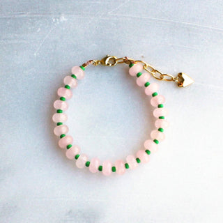 The Silver Wren Candy Stone Beaded Bracelet: Aqua
