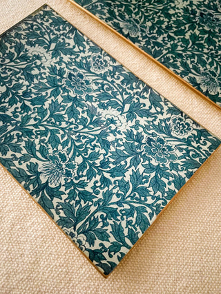 5x8 decorative decoupage floral print tray perfect for any table or for jewelry.
