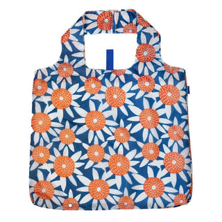 Sunflower print reusable polyester shopping bag by Rockflowerpaper
13.5” L x  9” W x 2.5” D