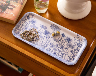 Caskata Summer Blues Small Rectangular Birchwood Tray