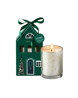 2oz votive candle by Mersea. Scent Cider by the Sea has a lovely scent of pine, cedar and balsam 