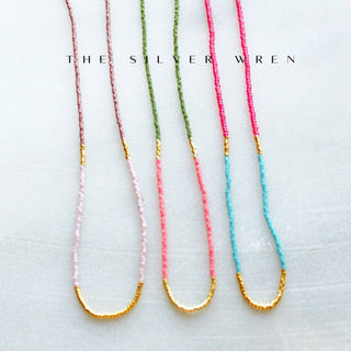 The Silver Wren Western Lithe Beaded Necklace: 1. Mauve & dusty lilac