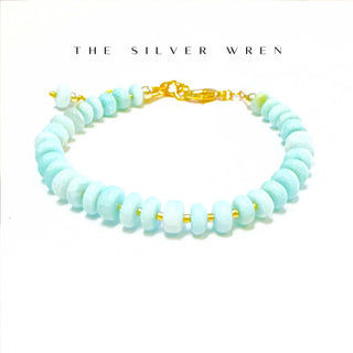 Aqua opal beaded bracelet 