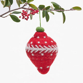 Festive bauble felt ornament by Rockflowerpaper 3.5” wide by 2” high
