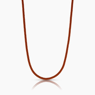 14k gold plated rust color silk cord 15-17" by Thatch. Width 3mm