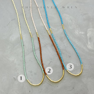 The Silver Wren Lithe Beaded Necklace - Turquoise and Turquoise -16 inch