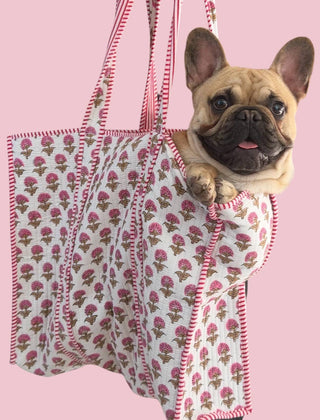 Amelia Rose Hydrangea Quilted Tote Bag-Green
