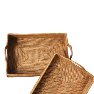The Artisan and Company Rattan Rectangle Serving Tray- Small