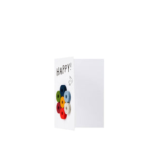 Wine-Ote's Felt Wine Marker Note Cards are an extension of our best selling Merino wool felt wine markers Wine-O’s. Multicolored felt markers displayed on a Happy notecard.