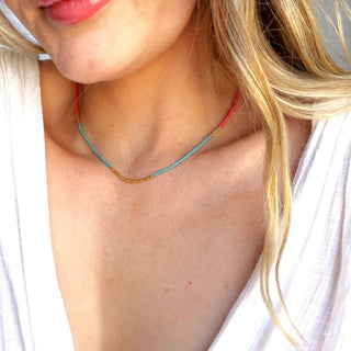 The Silver Wren Western Lithe Beaded Necklace: 1. Mauve & dusty lilac