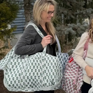 Amelia Rose Plum Quilted Duffel Bag