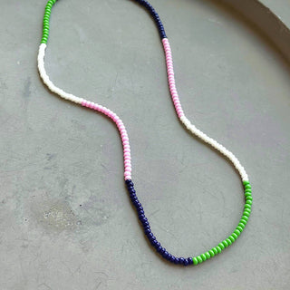 The Silver Wren Lithe No. 2 Beaded Necklace: Green & White / 16 inch
