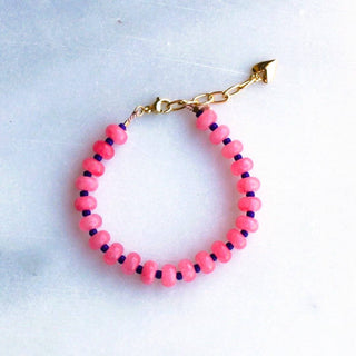 The Silver Wren Candy Stone Beaded Bracelet: Aqua