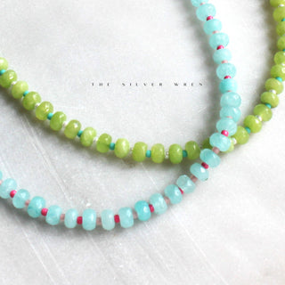 The Silver Wren Islands Stone Candy Beaded Necklace, 16 inch / Lime