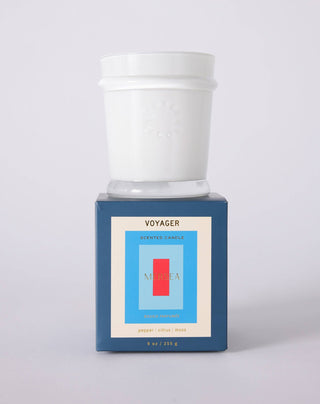 Our Voyager scent by Mersea is inspired by life on the high seas–with an endless horizon, foamy white caps and deep blue water. Voyager has strong aquatic notes punctuated with fiery black pepper, tangerine, citrus, flowers and a hint of oak moss. Size 9oz