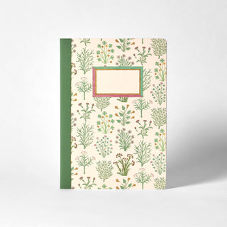 This 64 page lined notebook by Roomytown  is the ideal companion for jotting down notes, thoughts, and ideas.The cover design features enchanting illustrations of herbs first published in a German book in 1462 titled 'Book of Herbs'. The notebook is finished with a coloured fabric spine for an added touch of sophistication.
