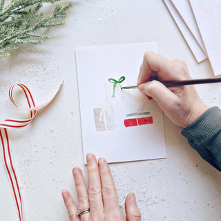 Emily Lex Studio Christmas cheer paintable watercolor notecard set