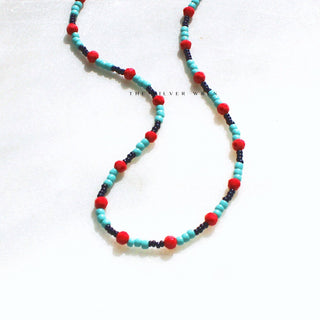 Multicolor bright seed bead necklace