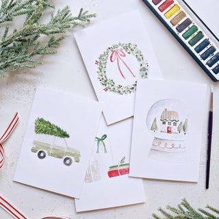 Emily Lex Studio Christmas cheer paintable watercolor notecard set