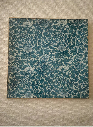 Square 4” decoupage mini floral tray perfect for keys or jewelry.