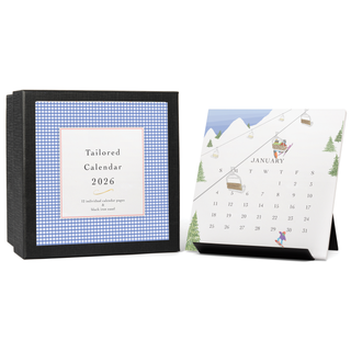 Karen Adams Designs Tailored Calendar-12 month 2026 monthly calendar with black display easel.
