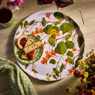 Caskata Nasturtiums Large Round Birchwood Tray