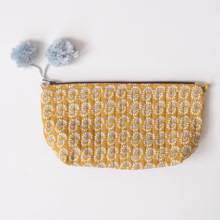 Graymarket Design Sunburst Dark Honey Block Printed Makeup Pouch