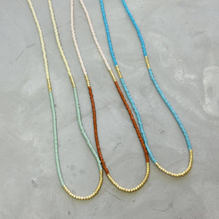 The Silver Wren Lithe Beaded Necklace - Turquoise and Turquoise -16 inch