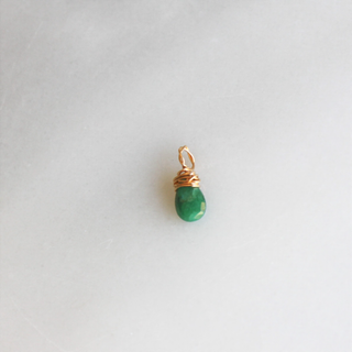 The Silver Wren Wire Wrapped Birthstone Charm: Birthstones available in 3 Stones- Turquoise /Peridot/Citrine