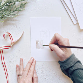 Emily Lex Studio Christmas cheer paintable watercolor notecard set