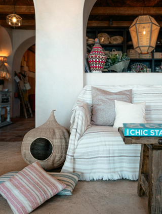 A Soft Idea Recycled Cotton Striped Eyelash  Throw 55" x  70": Terracotta