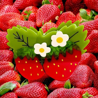 Jenny Lemons Large Strawberries and Flowers Hair Claw Clip