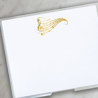 Black Ink Large Gold Foil Music Notepad