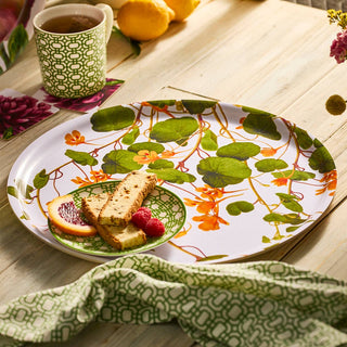 Caskata Nasturtiums Large Round Birchwood Tray