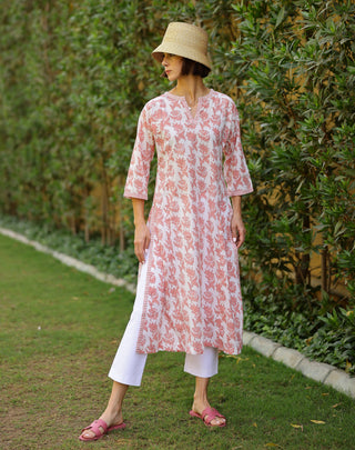 Printed vneck kaftan with side slits by Maison Marigold size medium. 