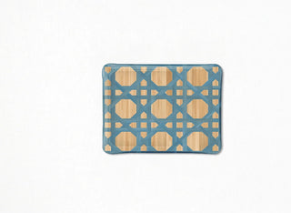 Acrylic tray by Hestia Living  with woven design. Dimensions 9”x7”. 