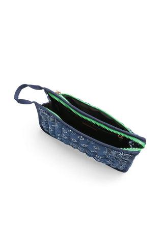 Haute Shore Decor Bandana Print Pouch - Beau Navy