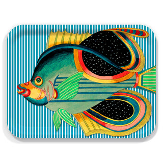 16.5 W x 12.5 L birchwood tray with a fish print by Caskata.
Certified Birchwood and BPA-free Melamine * Suitable for indoor or outdoor use * Hand-wash Recommended