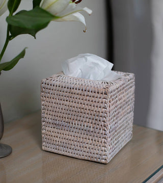 Artifacts Rattan™ Column Tissue Box Cover: Honey Brown