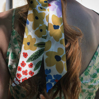 Jessie Zhao Silk Skinny Scarf Of Bloom