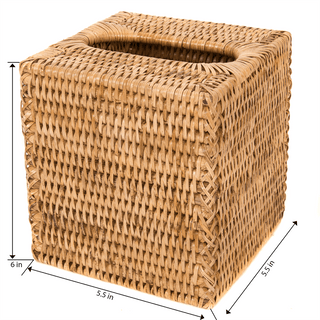 Artifacts Rattan™ Column Tissue Box Cover: Honey Brown