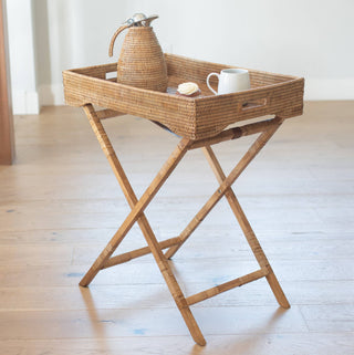 Artifacts Rattan™ Butler Tray & Table : Honey Brown